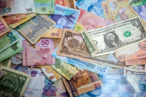 Geldscheine verschiedener Währungen