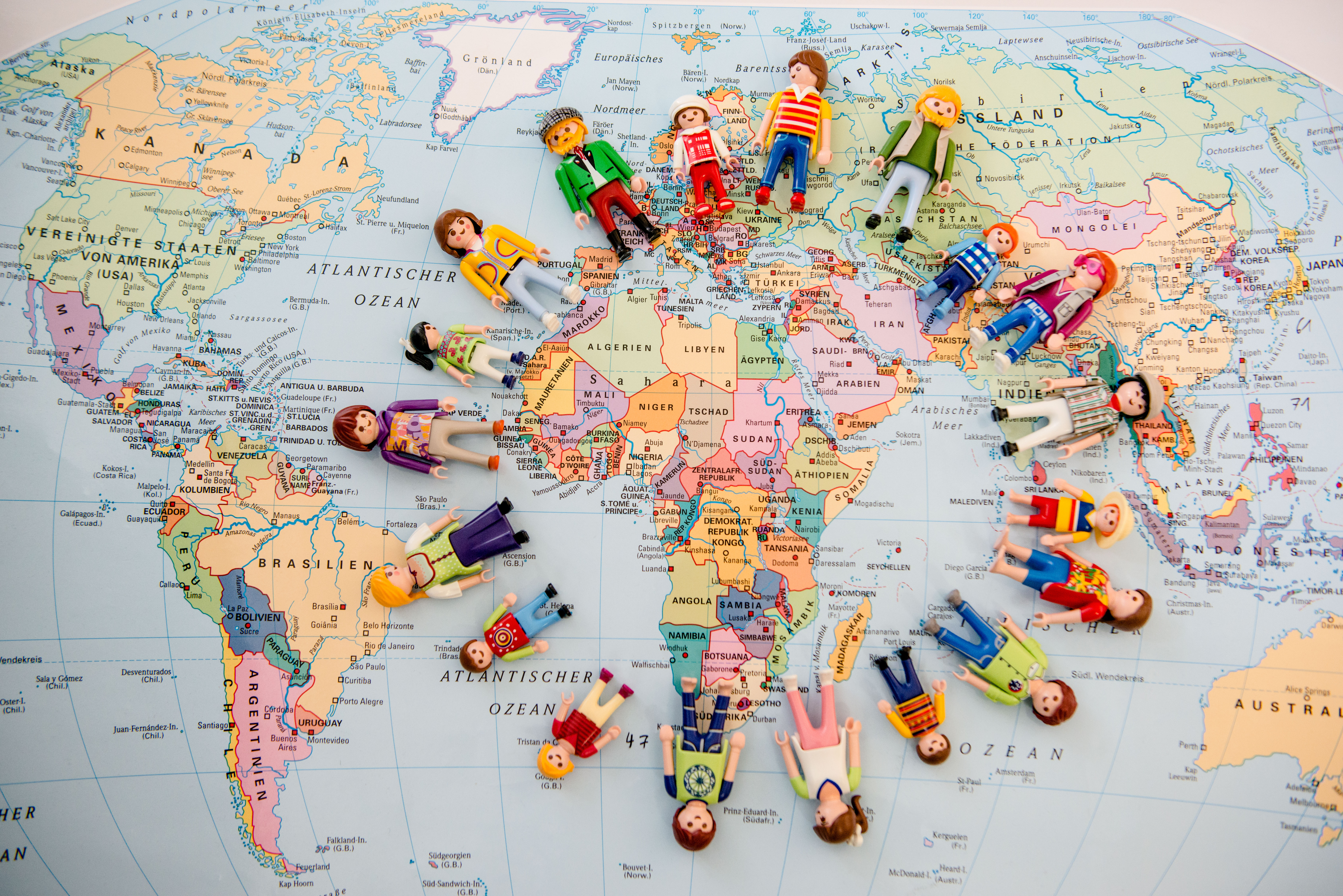Weltkarte mit Playmobil