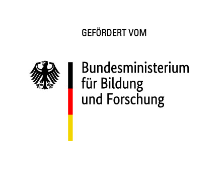 Logo des Bundesministeriums für Bildung und Forschung mit dem Zusatz "Gefördert von"