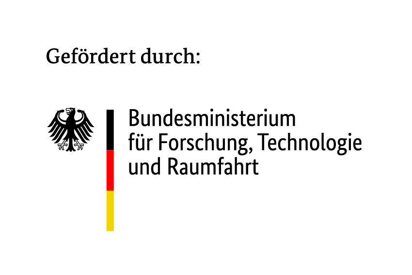Logo: Gefördert durch Bundesministerium für Forschung, Technologie und Raumfahrt