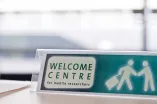 Schild Welcome Centre