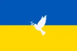 Ukraine Flagge mit Friedenstaube