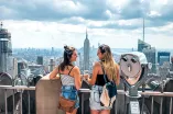 Mädchen Ney York Skyline
