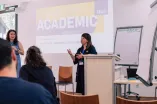 Panelist speaking at the Academic Freedom Forum