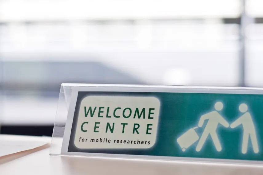 Schild Welcome Centre