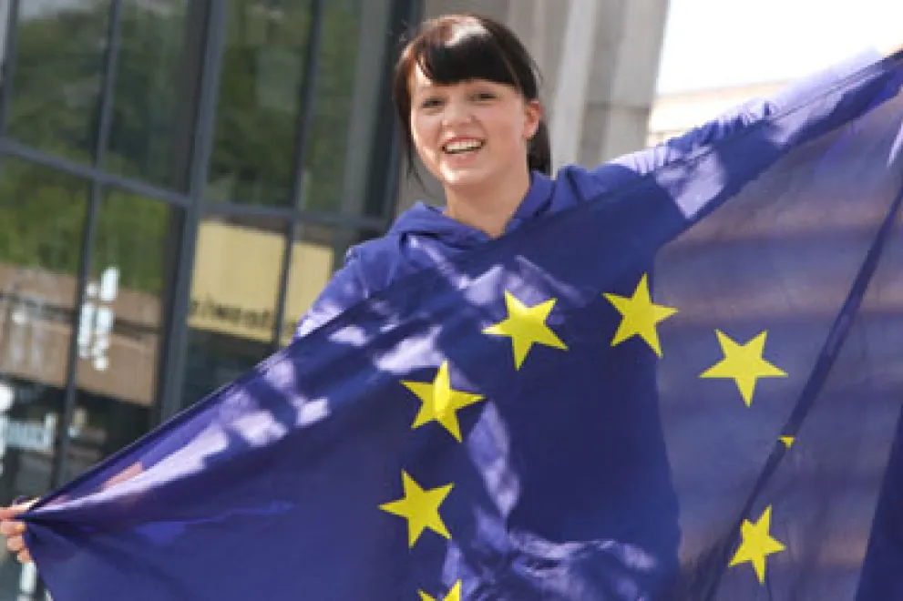 Erasmus Flagge vor Audimax