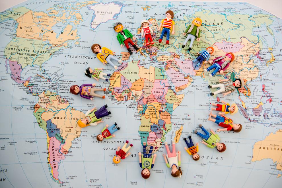 Weltkarte mit Playmobil