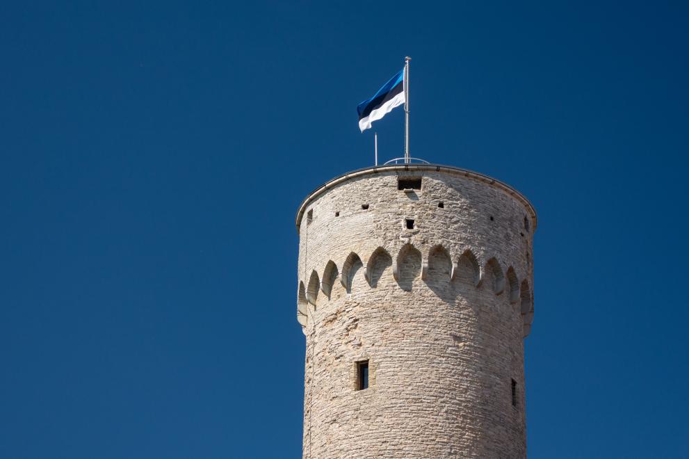 Estland_Turm mit Flagge