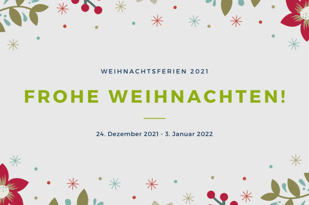 Schriftzug Weihnachtsferien 2021