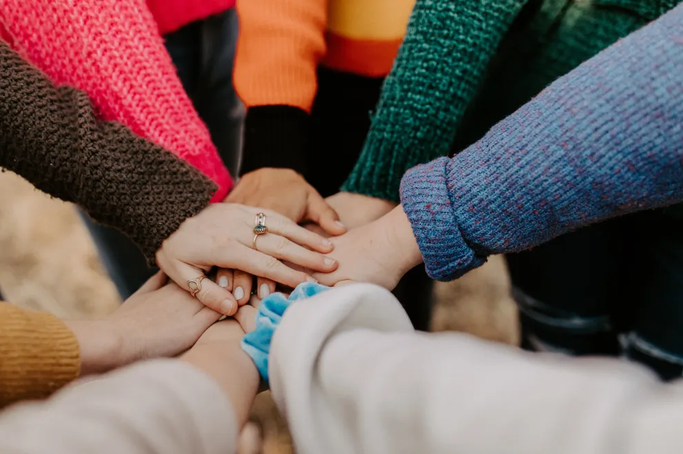 Hands together
