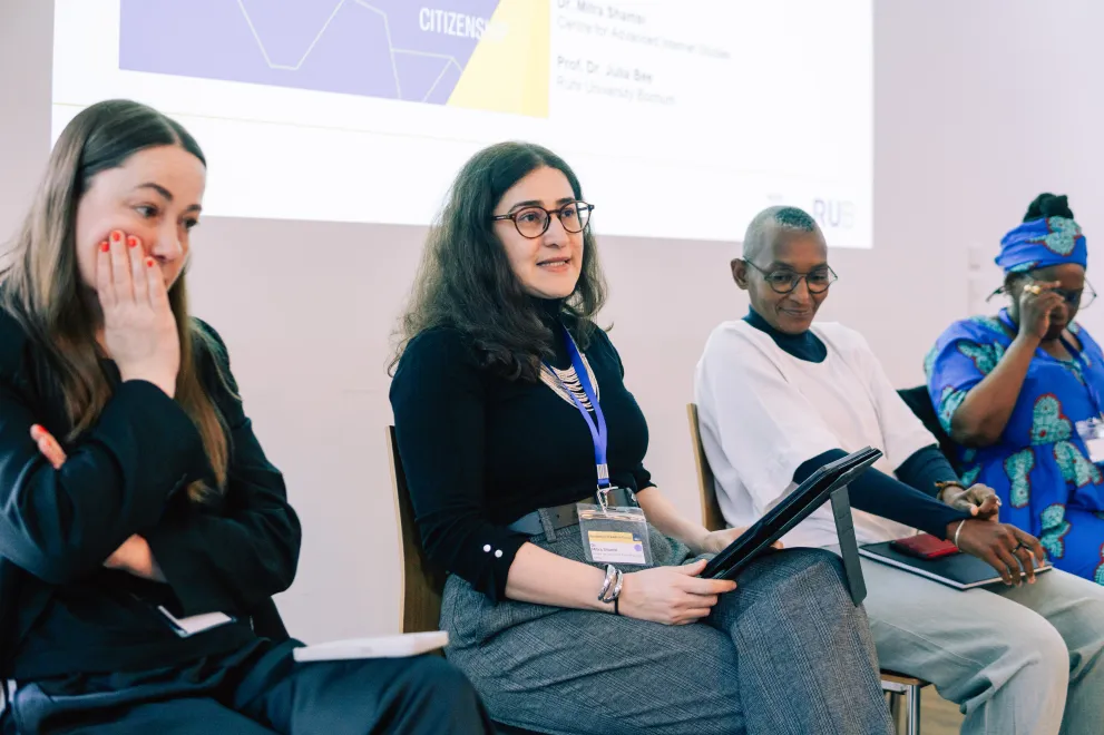 Panelist speaking at the Academic Freedom Forum